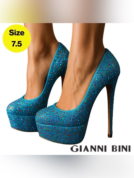 Gianni Bini Shoes - GIANNI BINI 💎Vibrant Blue Rhinestone Stud Platform Stilleto Party Heels (7.5)